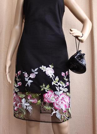 Сукня з вишивкою нова new look чорна сарафан2 фото