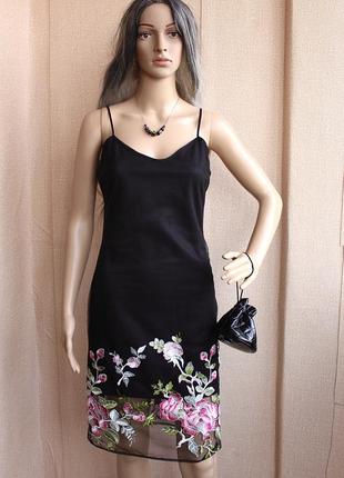 Сукня з вишивкою нова new look чорна сарафан6 фото