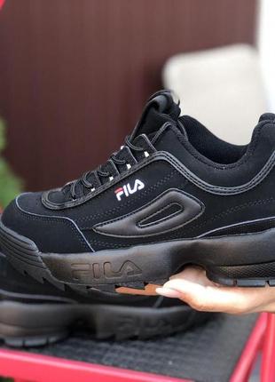 Р.36, 37, 38  кроссовки fila disruptor 2 (черные)3 фото