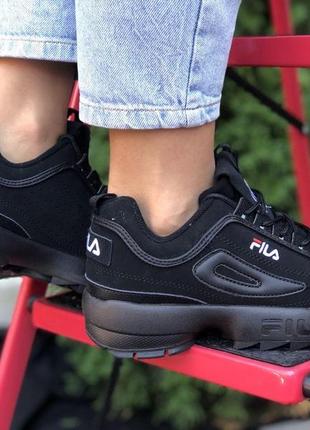 Р.36, 37, 38  кроссовки fila disruptor 2 (черные)4 фото