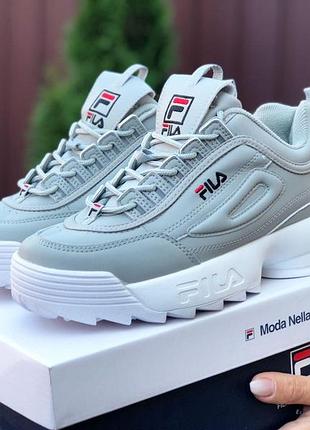 Р.40, 41 кросівки fila disruptor 2 (сіро/білі)
