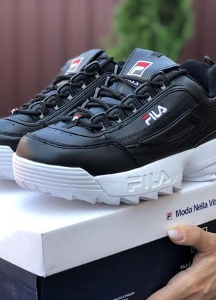 Р.38,40  кроссовки fila disruptor 2 (черно/белые)2 фото