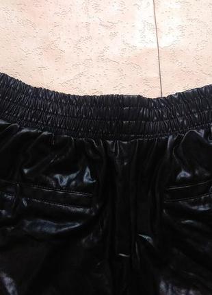 Брендові чорні шкіряні шорти з високою талією fishbone, 36 розмір.4 фото