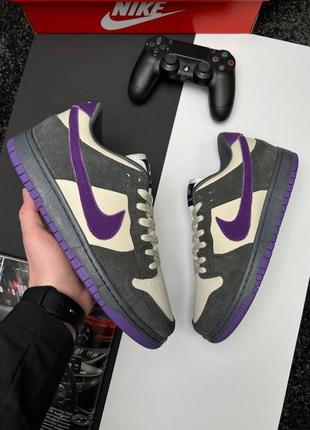Мужские кроссовки серые с фиолетовым nike sb dunk low x otomo katsuhiro grey purple