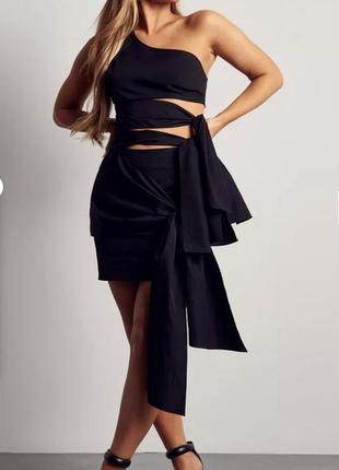 ❤️нарядная коттоновая бежевая мини-платье misspap размер 10❤️