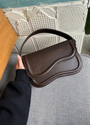Женская сумка коричневая сумка коричневый клатч багет сумка сумочка