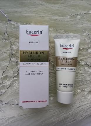 🌟eucerin anti-age elasticity+filler day cream spf 15 антивозрастной крем для сухой кожи лица2 фото