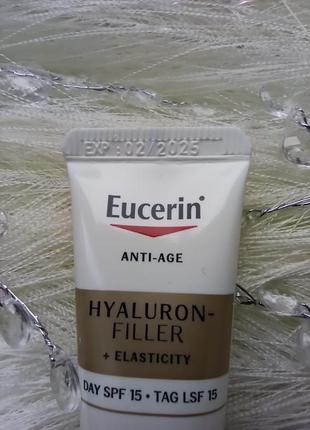 🌟eucerin anti-age elasticity+filler day cream spf 15 антивозрастной крем для сухой кожи лица4 фото