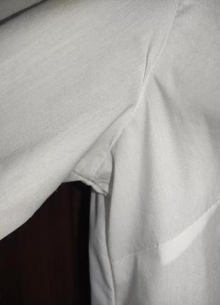 Белая коттоновая рубашка / блуза с запонками jjbenson (64% хлопок)8 фото