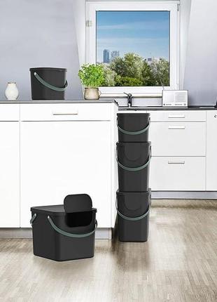 Ведро. контейнер с крышкой для органических отходов rotho albula, пластик...