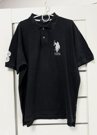 U. s. polo assn черная футболка поло с xxl