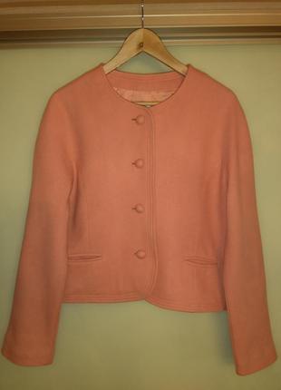 Шерстяной пиджак абрикосового цвета promod (франция) 80% шерсть1 фото