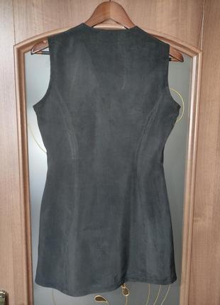 Шелковая винтажная удлиненная блуза / жилетка les essentiels (90-ти, 100% купро)2 фото