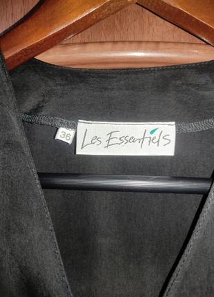 Шелковая винтажная удлиненная блуза / жилетка les essentiels (90-ти, 100% купро)6 фото