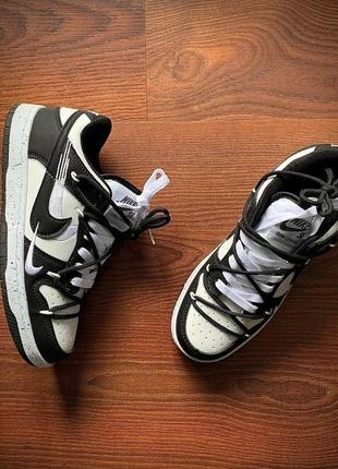 Стильные черно-белые женские кроссовки nike весенние,осенни, кожаные/кожа-женская обувь весна-осень