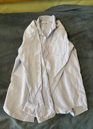 Светло-голубая сорочка для мальчика на рост 152-158 см