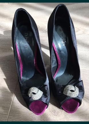 Туфли на платформе с каблуком, вечерние туфли
