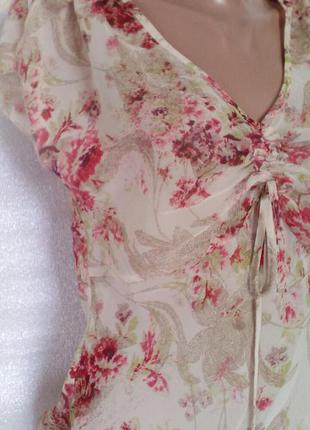 Блузка в цветах шифоновая marks & spencer2 фото