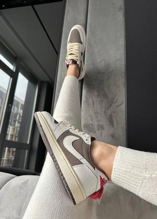 Nike air jordan 1  retro low og sp travis scott reverse mocha10 фото