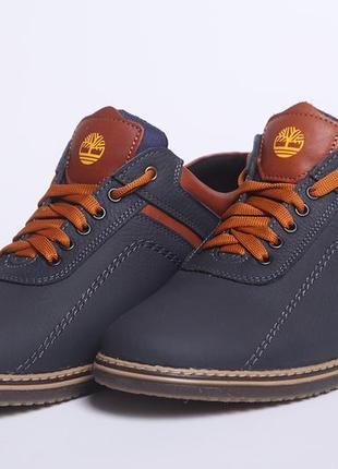 Мужские спортивные кожаные туфли timberland sheriff deep blue6 фото