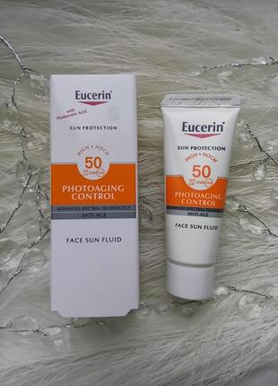 ⛱️eucerin sun protection photoaging control sun fluid spf 50 флюїд антивіковий сонцезахисний2 фото