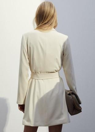 Платье-пиджак, светлое платье, платье с поясом, бежевое платье от бренда h&amp;m3 фото