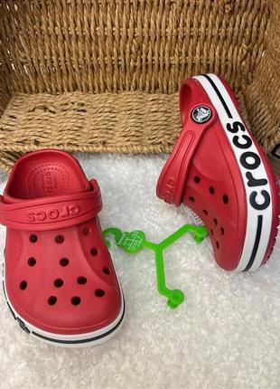 Детские кроксы сабо crocs kids’ bayaband clog pepper красные все размеры в наличии1 фото
