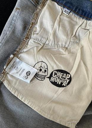 Джинсы с высокой посадкой cheap monday/швеция 46 голубые6 фото