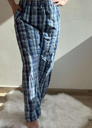 Штани чоловічі в клітинку домашні пижамні трендові m&s  m-l4 фото