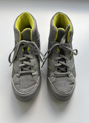 Кросівки з текстилю для хлопчика сірі високі підліткові демісезонні2 фото