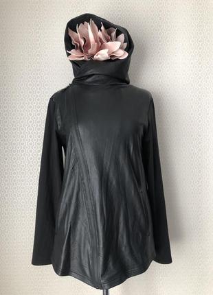Новая (без этикетки) комбинированная куртка с экокожи и трикотажа от укр бренда dark, размер м