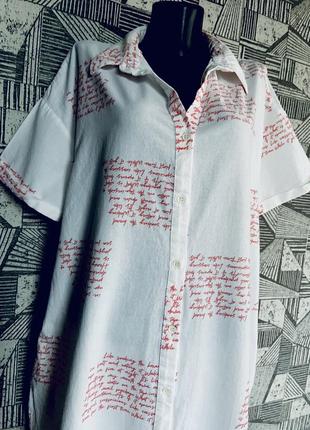 Льняное этно платье- рубашка граффити big dart.2 фото