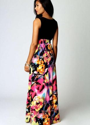 Гарне довге жіноче плаття, сарафан у квітковий принт boohoo4 фото
