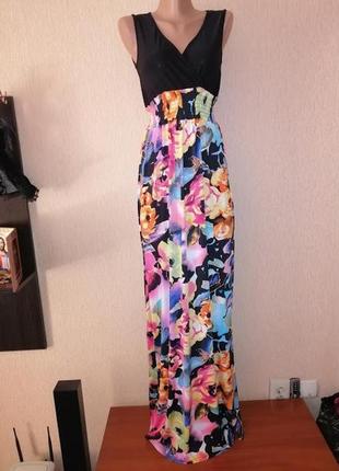 Гарне довге жіноче плаття, сарафан у квітковий принт boohoo5 фото
