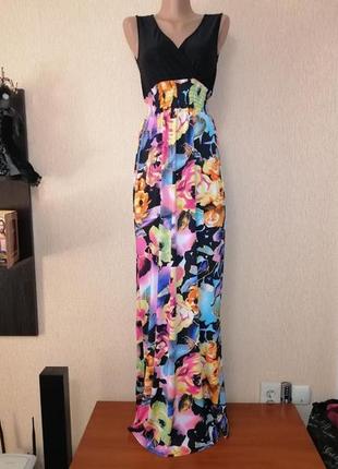 Гарне довге жіноче плаття, сарафан у квітковий принт boohoo8 фото