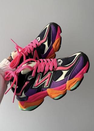 Нью беленс кроссовки new balance 9060 «pink / orange / purple»1 фото