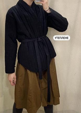 Стеганое кимоно утепленное бохо этно азиатский стиль inbloom store куртка весна2 фото