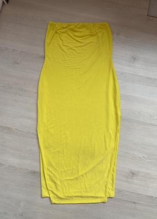 Актуальное платье-миди, яркое платье бандо с двумя вырезами, на ножке, стильное, модное3 фото