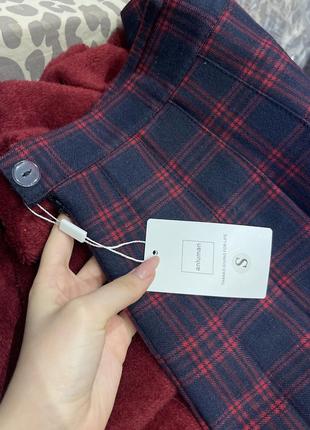 Новая мини юбка в клетку с шортиками аниме школьная2 фото