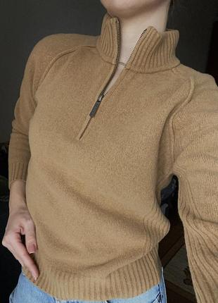 Шерстяной свитер джемпер под горло кэмэл gant1 фото