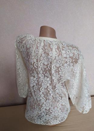 Ажурная кружевная гипюровая блуза туника4 фото