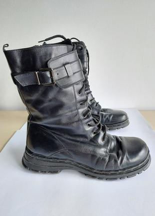 Ботинки осень зима черные кожаные утепленные р.40 79193 фото