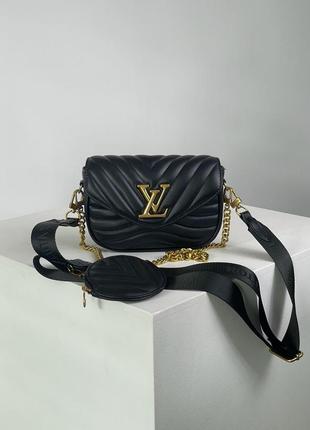 👜 louis vuitton new wave multi pochette bag black/gold 7