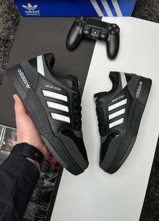 Мужские кроссовки для спорта,кроссовки для бега по лесу adidas originals drop step all black white9 фото