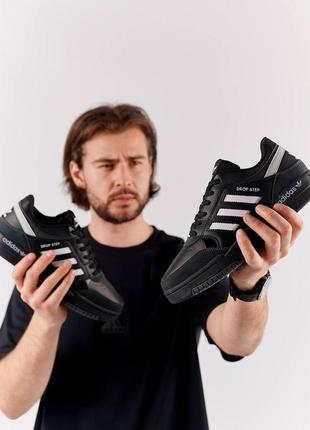 Мужские кроссовки для спорта,кроссовки для бега по лесу adidas originals drop step all black white7 фото