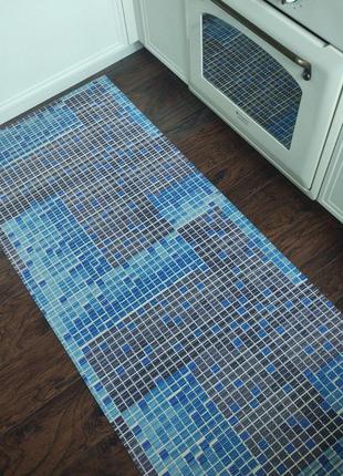 Килимок на метраж "мозаїка" для ванни, туалету, кухні, коридору доріжка декомарин1 фото