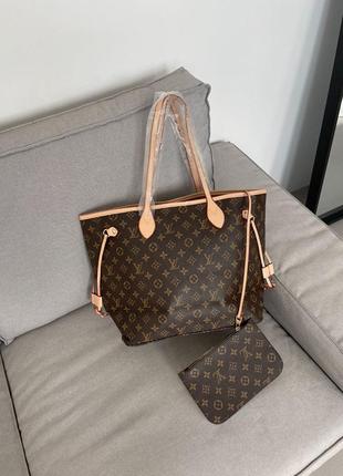 👜 louis vuitton neverfull brown pink3 фото