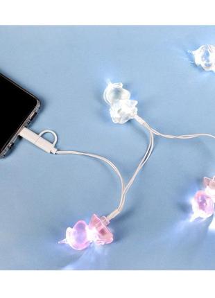 1665501 зарядное устройство для телефона unicorn lights розовое1 фото