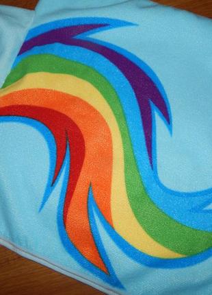 Полотенце детское пляжное пончо 3-7рок пони -радуга деш2 фото