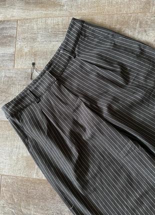 Штани широкі з складками в смужку, брюки3 фото